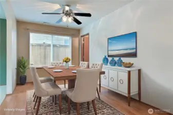 Virtual staging of dining space.