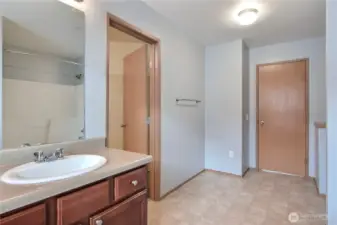 Primary bath with walk in closet.
