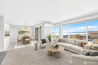 Living room and dining room Virtually Staged)