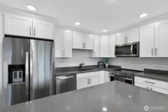 Custom Cabinets and plenty of counter space
