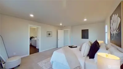 Primary bedroom. Staged.