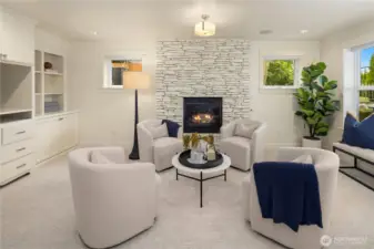 Built-in cabinetry in the bonus room