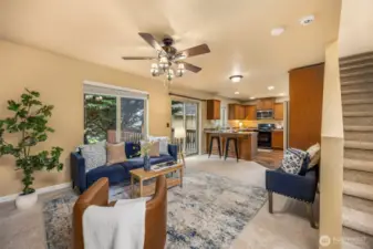 Main living area open to kitchen