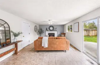 Access door leads to 2 car garage