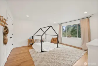 Huge bedroom with double closets.