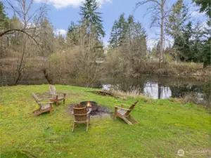 Peaceful setting to gather around the fire.