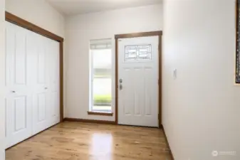Accessible entry with coat closet
