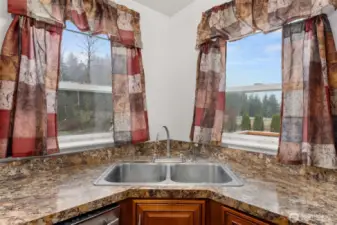 Kitchen sink with great Westerly views