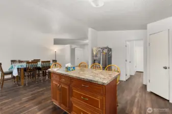 Kitchen island with dining area