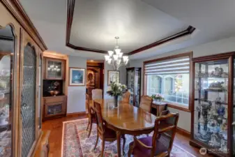 Formal dining room is off to the right of the foyer.