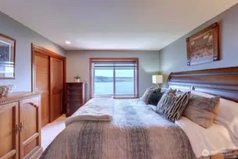 A third upstairs bedroom looks out over Puget Sound and Mt. Rainier.