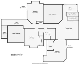 Upper level floor plan.