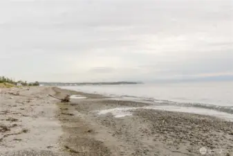 On the Beach looking south towards to the Olympic Mountains.