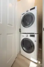 Unit A has their own new washer & dryer.