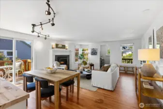 Open floor plan allows for mutli use in this room with access to a private deck off of the dining room.