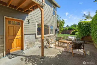 Approved ADU in lower level of home with separate entrance.