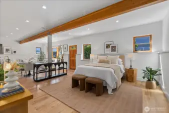 Lower level with tall ceilings, kitchen, private entrance, W/D, full kitchen and full bathroom.