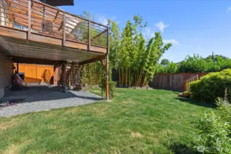 Deck with extra covered storage thoughtfully designed.