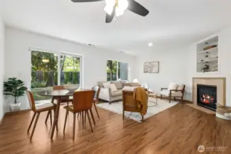 A look outdoors to parklike views from inside the home.