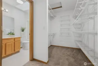 Closet in the primary bedroom.