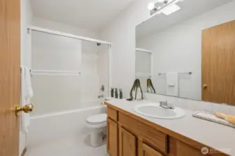 Second full bathroom located on the upper level.