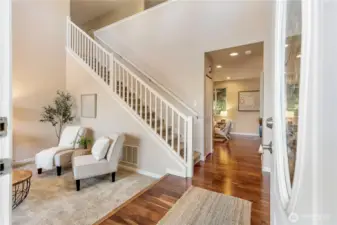 Handsome Hardwood floors, new carpeting & paint throughout.