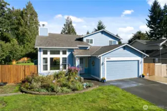 Beautifully landscaped lot.