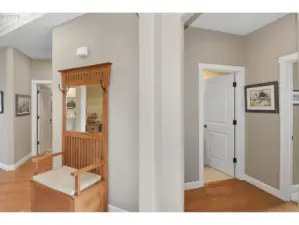 Entry way with high ceilings.