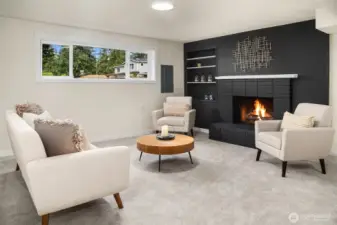 Wood-burning fireplace