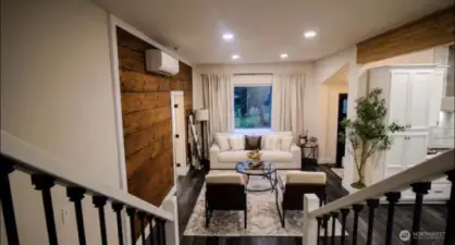 Living room view from the stairs