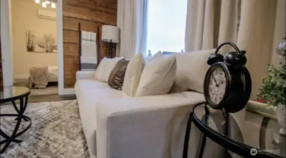 Living room and look at the accent wall