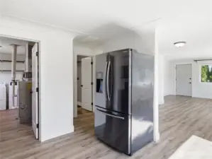 Large fridge with views to utility room