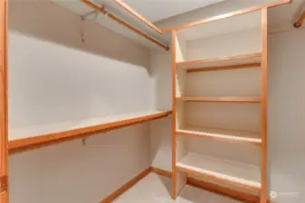 Walk in Closet has plenty of space for all you needs