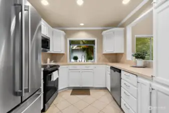 Spacious kitchen with newer appliances.