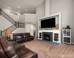Gas fireplace adds to this great room
