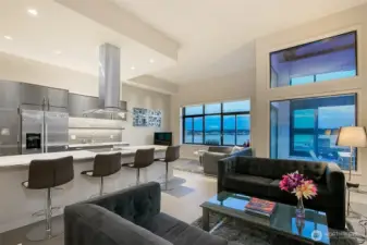 Walls of windows frame coveted unobstructed views of Elliott Bay.
