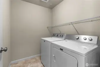 Upstairs Laundry Room w/Shelving.
