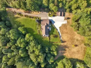 Aerial top view of the home.