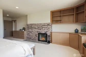 Check out all the built-ins and a cozy fireplace.