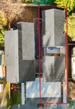 This home is a detached cottage with a carriage house (everything inside the red outline)