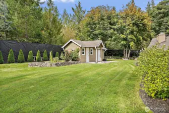 store all your yard equipment in this large shed