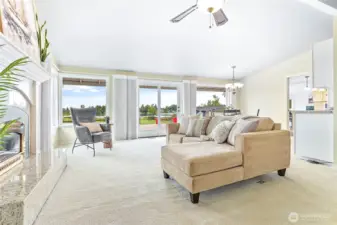 The home has southern exposure and there are great views out into the private backyard.