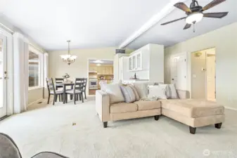 There is ample room to extend a large table.