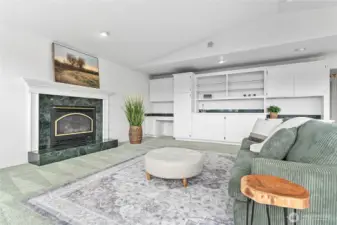 The gas fireplace will lend a cozy feel to the cool winter nights.
