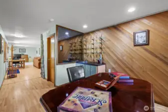 Wet bar area.