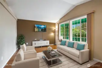 Living room with virtual staging.