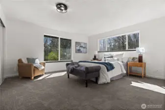 The primary bedroom located on the main level.