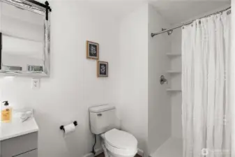 Another angle of the primary bathroom.