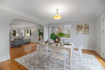 Dining room leads into living space for extra entertaining opportunities