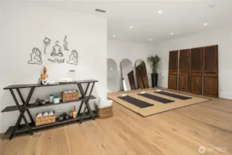 Amazing gym/yoga/golf simulator/flex space on lower level